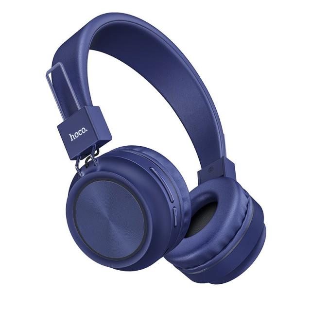 foto bluetooth навушники hoco w25 (синій)
