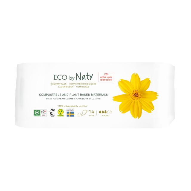 foto гігієнічні еко-прокладки eco by naty normal, 14 шт