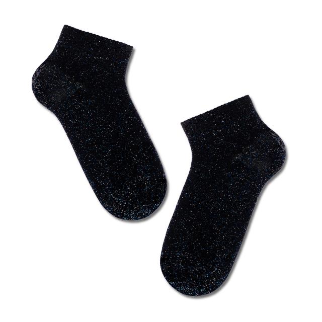 foto шкарпетки жіночі conte elegant active 18с-3сп короткі, з люрексом, чорні, розмір 25
