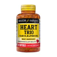 foto дієтична добавка в капсулах mason natural heart trio coq10, vitamin e & fish oil здоров'я серця та судин, 60 шт
