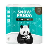 foto туалетний папір сніжна панда extra care sensitive білий, 3-шаровий, 150 відривів, 8 рулонів