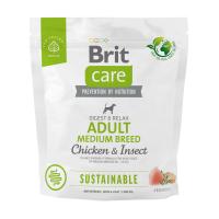 foto сухий корм для собак середніх порід brit care sustainable adult medium breed з куркою та комахами, 1 кг