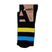 foto шкарпетки чоловiчi amigo високі спортивні, жовто-блакитні смужки, розмір 29