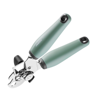foto консервний ніж ardesto gemini з металу та сіро-зеленою пластиковою ручкою (ar2110pg)