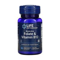 foto дієтична добавка в капсулах life extension bioactive folate & vitamin b12 фолат та вітамін b12, 90 шт