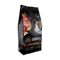 foto сухий корм для дорослих кішок з чутливим травленням savory adult cat sensitive digestion зі свіжим м'ясом ягня та індички, 8 кг