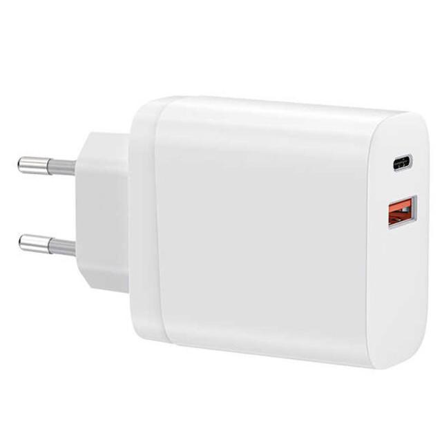 foto мзп wiwu ry-u20-a wall charger (usb+type-c)для зарядные устройства (білий)