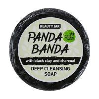 foto туалетне мило beauty jar panda banda очищаюча з чорною глиною і деревним вугіллям, 80 г