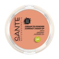 foto компактна крем-біопудра для обличчя sante cream to powder compact make-up 02 warm meadow, 9 г
