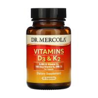 foto харчова добавка вітаміни в капсулах dr. mercola vitamins d3 & k2, 180 мкг, 30 шт