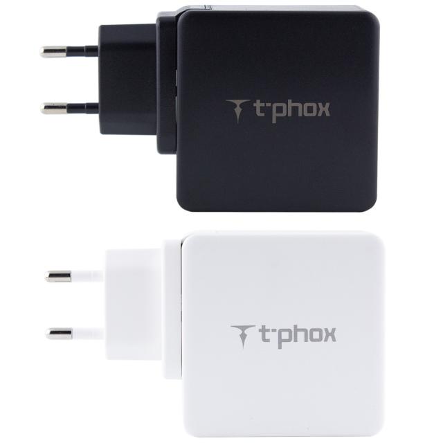foto мзп pd адаптер t-phox (48w: pd 30w + usb quickcharge qc 3.0 18w)для зарядные устройства