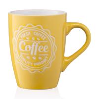 foto чашка ardesto coffee керамічна, жовта, 330 мл (ar3469y)