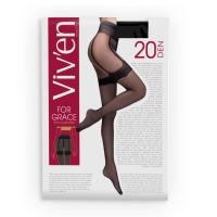 foto колготки жіночі viv'en petty горох, з імітацією панчох, 20 den, чорні, розмір 3