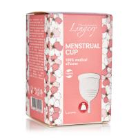 foto менструальна чаша lingery з медичного силікону, біла, розмір l, 1 шт