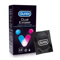 foto презервативи durex dual extase рельєфні з анестетиком прискорюють її, сповільнюють його, 12 шт