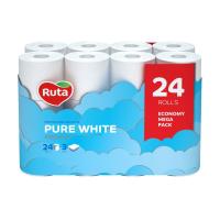 foto туалетний папір ruta pure white 3-шаровий, 150 відривів, 24 рулони