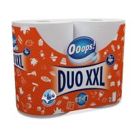 foto паперові рушники ooops! duo xxl, білі, 2-шарові, 110 відривів, 2 рулони