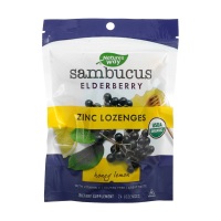 foto дієтична добавка в льодяниках nature`s way sambucus elderberry zinc lozenges honey lemon, 24 шт