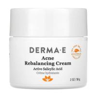 foto противугровий крем для обличчя derma e anti-acne rebalancing cream active salicylic acid з саліциловою кислотою, 56 г