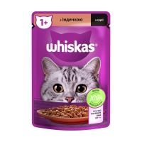 foto вологий корм для дорослих кішок whiskas з індичкою в соусі, 85 г