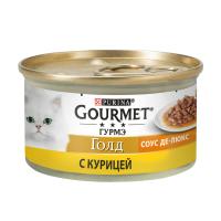 foto вологий корм для кішок purina gourmet gold соус де-люкс з куркою, 85 г