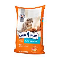 foto сухий корм для кішок club 4 paws premium з лососем, 14 кг