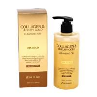 foto очищувальний гель для обличчя 3w clinic collagen & luxury gold cleansing gel, 300 мл