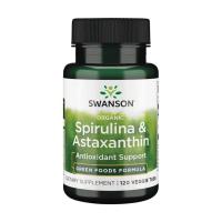 foto дієтична добавка в вегетаріанських таблетках swanson organic spirulina & astaxanthin органічна спіруліна та астаксантин, 120 шт