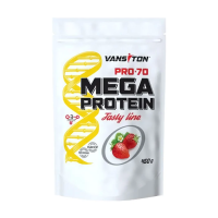 foto дієтична добавка протеїн vansiton mega protein pro-70 полуниця, 450 г