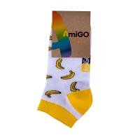 foto шкарпетки дитячі amigo укорочені, банани, білі, розмір 20-22