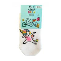 foto шкарпетки дитячі siela rt1313-112 dab unicorn girl, короткі, білі, розмір 31-34