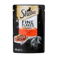 foto вологий корм для кішок sheba fine flakes з яловичиною в соусі, 85 г