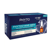 foto чоловічий набір для волосся phyto phytocyane men (шампунь, 100 мл + ампули проти випадіння, 12*3.5 мл)