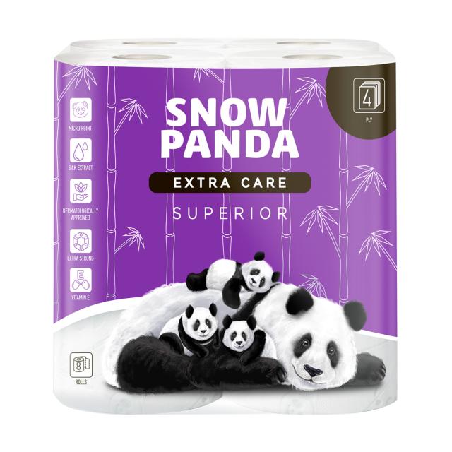 foto туалетний папір сніжна панда extra care superior 4-шаровий, 8 шт