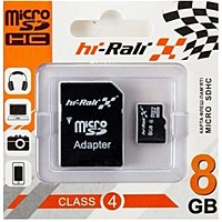 foto карта пам'яті hi-rali microsdhc 8gb card class 10 + sd adapter (чорний)