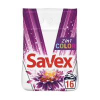 foto пральний порошок для кольорових речей savex 2 in 1 color, автомат, 16 циклів прання, 2.4 кг
