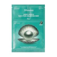 foto тканинна маска для обличчя jmsolution marine luminous black pearl balancing mask із чорними перлами, 30 мл