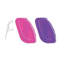 foto набір флосс-зубочистки dentek 2 дорожні футляри, рожевий + фіолетовий, 12 шт