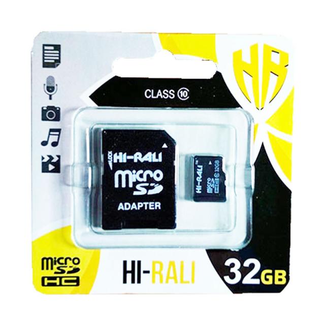 foto карта пам'яті hi-rali microsdxc (uhs-3) 32 gb card class 10 з адаптером (чорний)