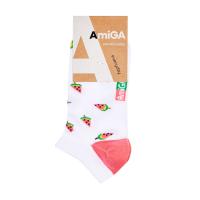foto шкарпетки жіночі amiga укорочені, білий арбуз, розмір 23-25