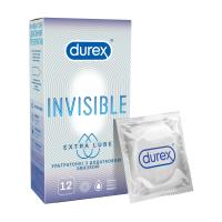 foto презервативи durex invisible extra lube ультратонкі з додатковою змазкою, 12 шт
