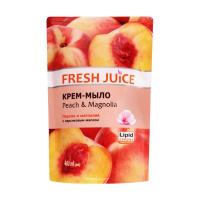 foto рідке крем-мило fresh juice персик і магнолія, з персиковою олією, 460 мл (дойпак)