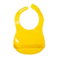 foto слинявчик пластиковий lindo ф 932 з кишенею на застібці, жовтий