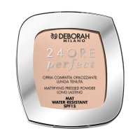 foto стійка компактна пудра для обличчя deborah 24ore perfect compact powder spf 15, 02 light rose, 9 г