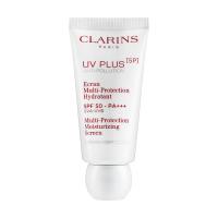 foto зволожувальний захисний флюїд-екран для обличчя clarins uv plus [5p] ecran multi-protection hydratant spf 50, 30 мл