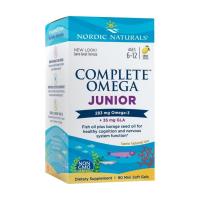 foto харчова добавка для підлітків в капсулах nordic naturals complete omega junior риб'ячий жир зі смаком лимона, 283 мг, 90 шт