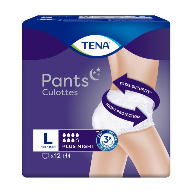 foto труси-підгузки для дорослих tena pants plus night нічні, розмір large, 12 шт