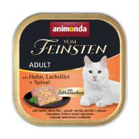 foto вологий корм для кішок animonda vom feinsten adult паштет з фаршованою яловичиною, філе лосося та шпинатом, 100 г