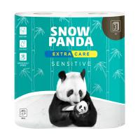 foto туалетний папір сніжна панда extra care sensitive білий, 3-шаровий, 150 відривів, 4 рулони
