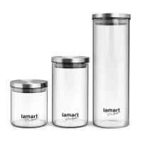 foto набір банок для зберігання продуктів lamart can, 3 шт (850 мл, 1.25 л, 2.2 л) (lt6010)